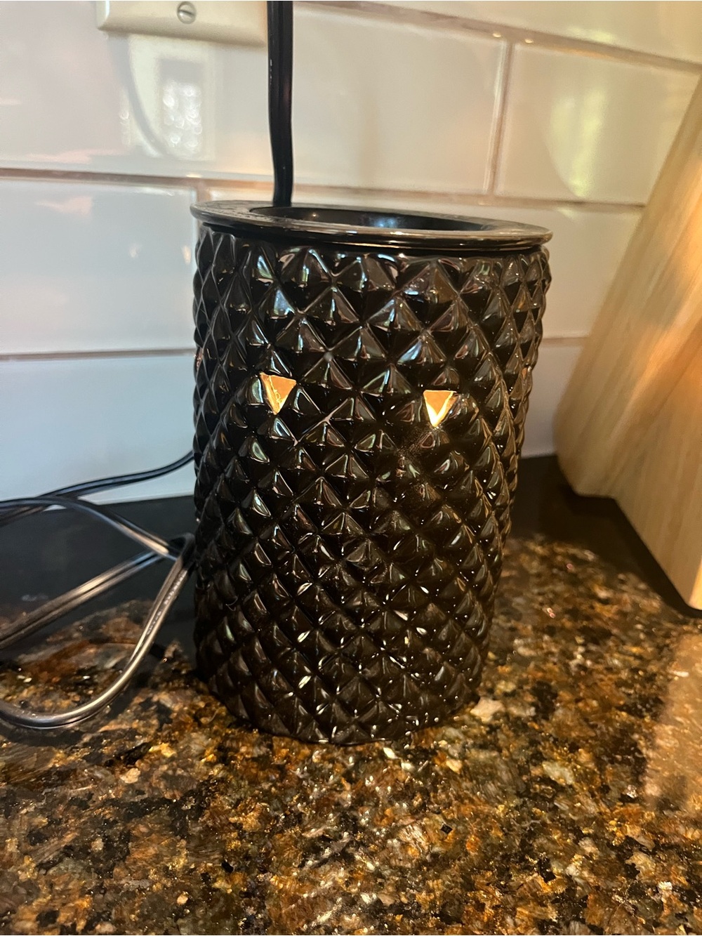 Black Textured Ceramic Wax Warmer -